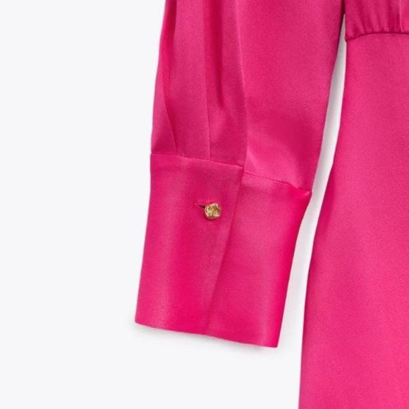 ZARA PINK WRAP SHIRT MAXI DRESS - Picture 4 of 10